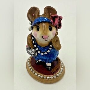 Wee Forest Folk "Zelda" M-171 Annette Petersen WFF 1990 Glitter Blue Dress